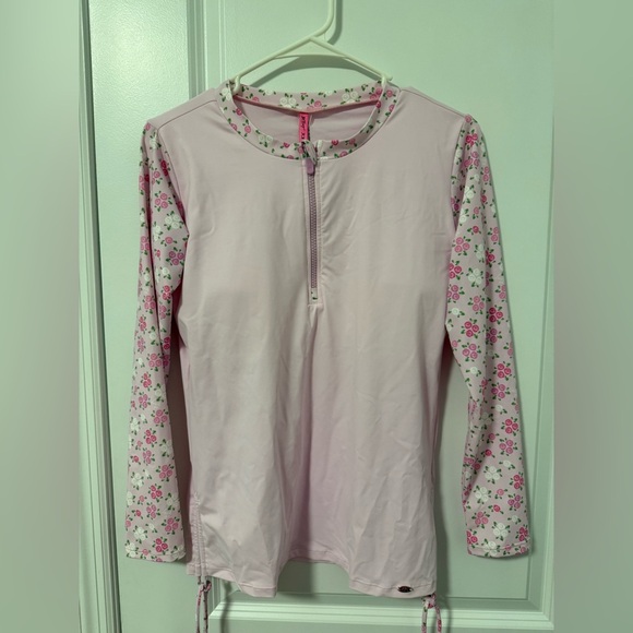 Betsey Johnson Long Sleeve Half Zip Rash Guard Size L NWT - Picture 3 of 9